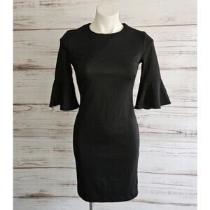 Banana Republic Black Half Flate Sleeve Black Dress sz 2 Petite New